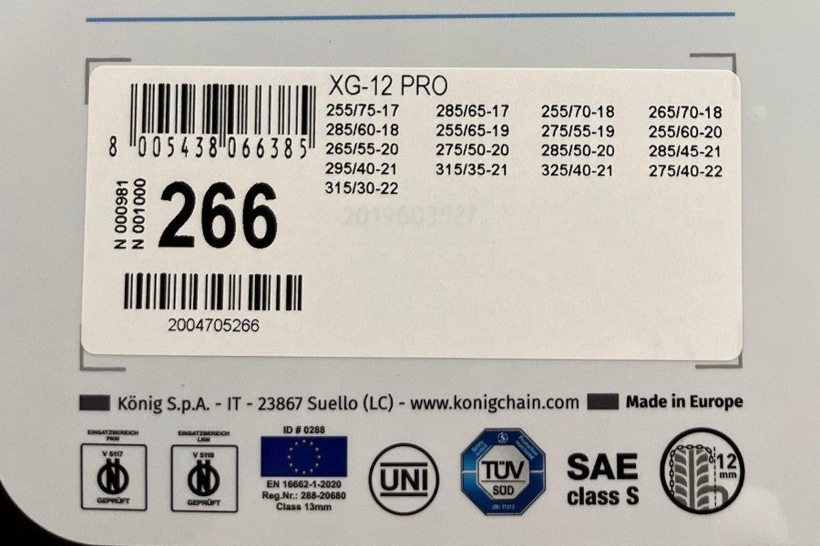 Cadena Nieve XG-12PRO 266